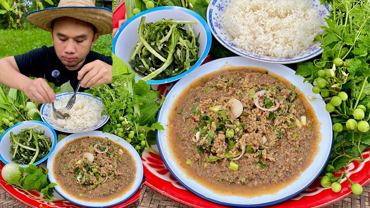 ลาบปลาดุก กับผักสด แซ่บหลาย