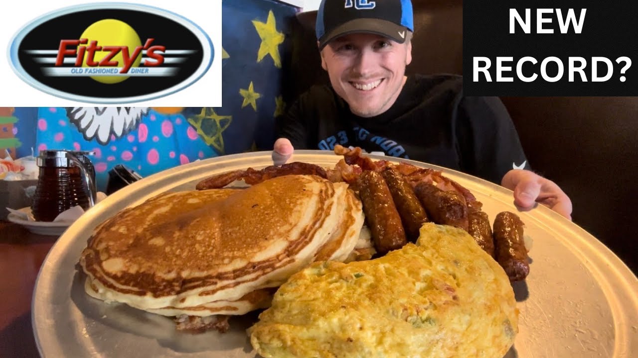 FITZY'S KITCHEN SINK BREAKFAST CHALLENGE | GIANT PANCAKES