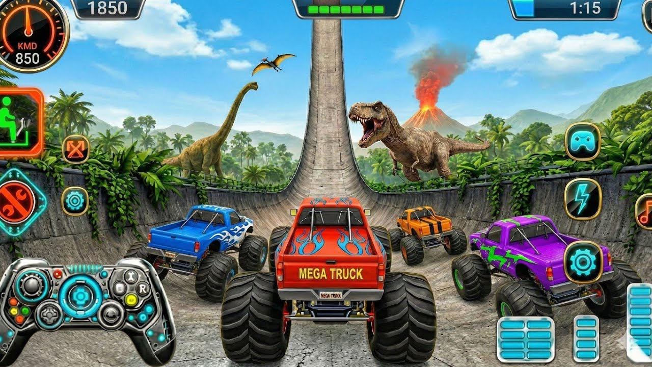 Monster Truck Mega Ramp Impossible Driver - 4x4 Utimate Car Stunts GT Racing - Android GamePlay