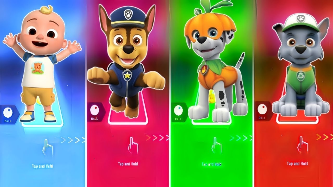 Cocomilon VS Chase VS Marshall VS Rocky paw patrol coffin dance tiles hop Edm rush