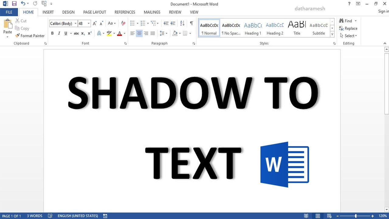 How to Add a Shadow to Text In MS Word