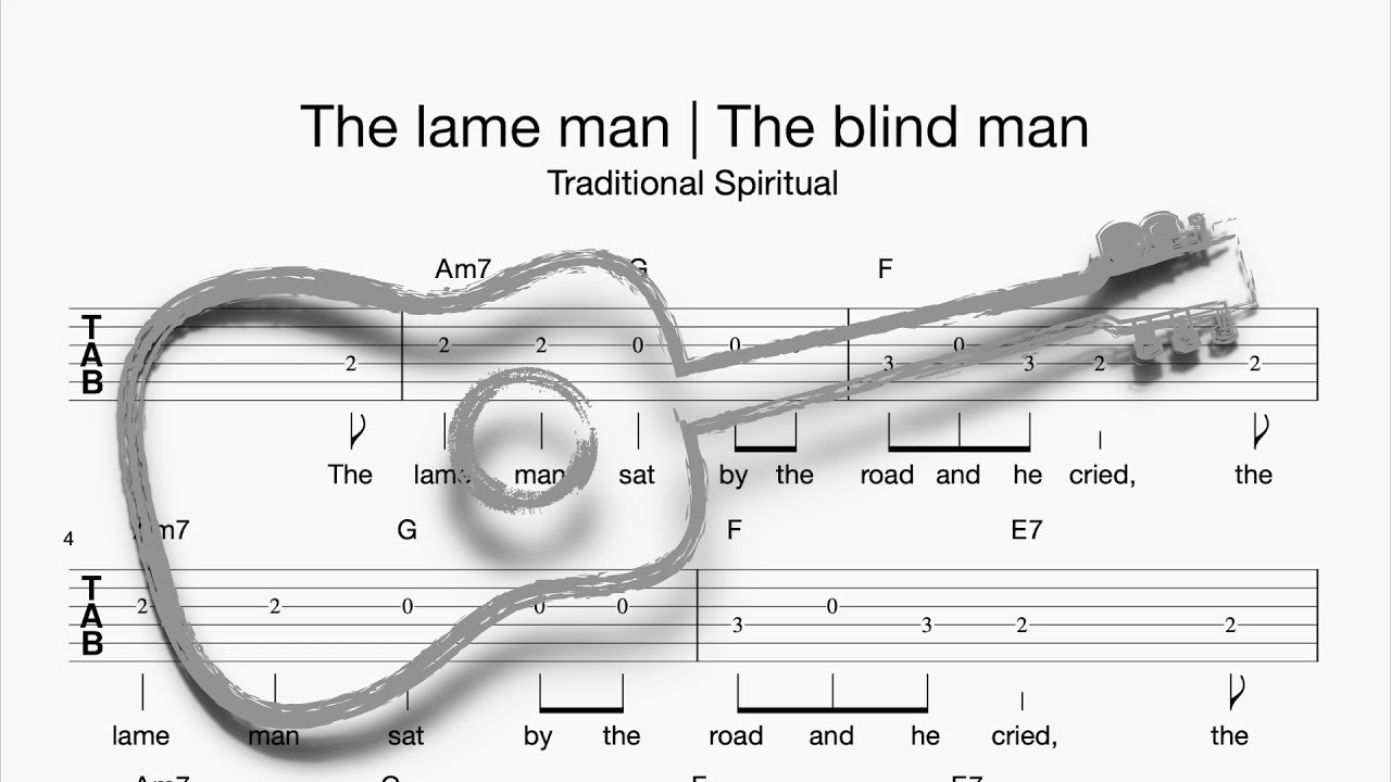 Gitarre: The lame man | The blind man (Tabulatur, Melodie, Akkorde, Text)