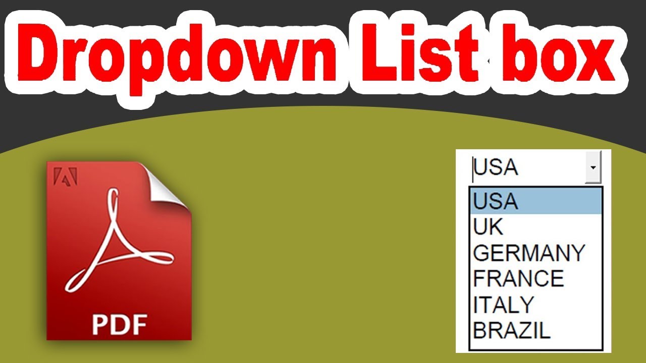 How to add dropdown list in Fillable PDF Form with Adobe Acrobat Pro