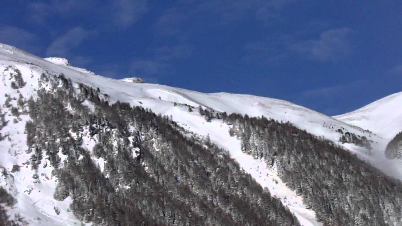 Lawine oberhalb von Samedan im Engadin