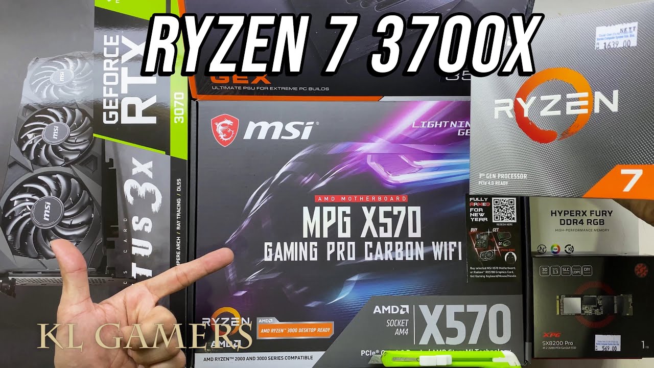 AMD Ryzen 7 3700X msi MPG X570 GAMING PRO CARBON WIFI RTX 3070 MASTERBOX MB520 ARGB