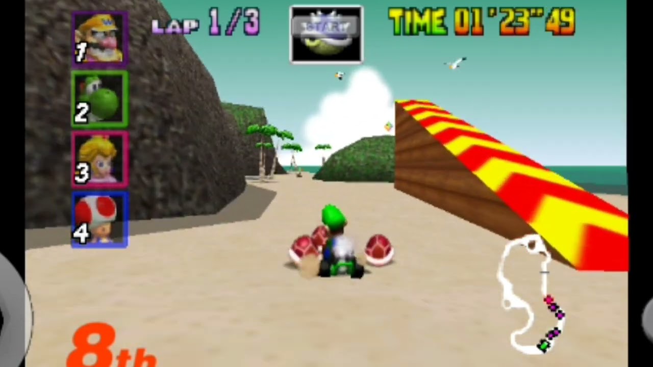 Jugando Mario kart 64  con dinámica 