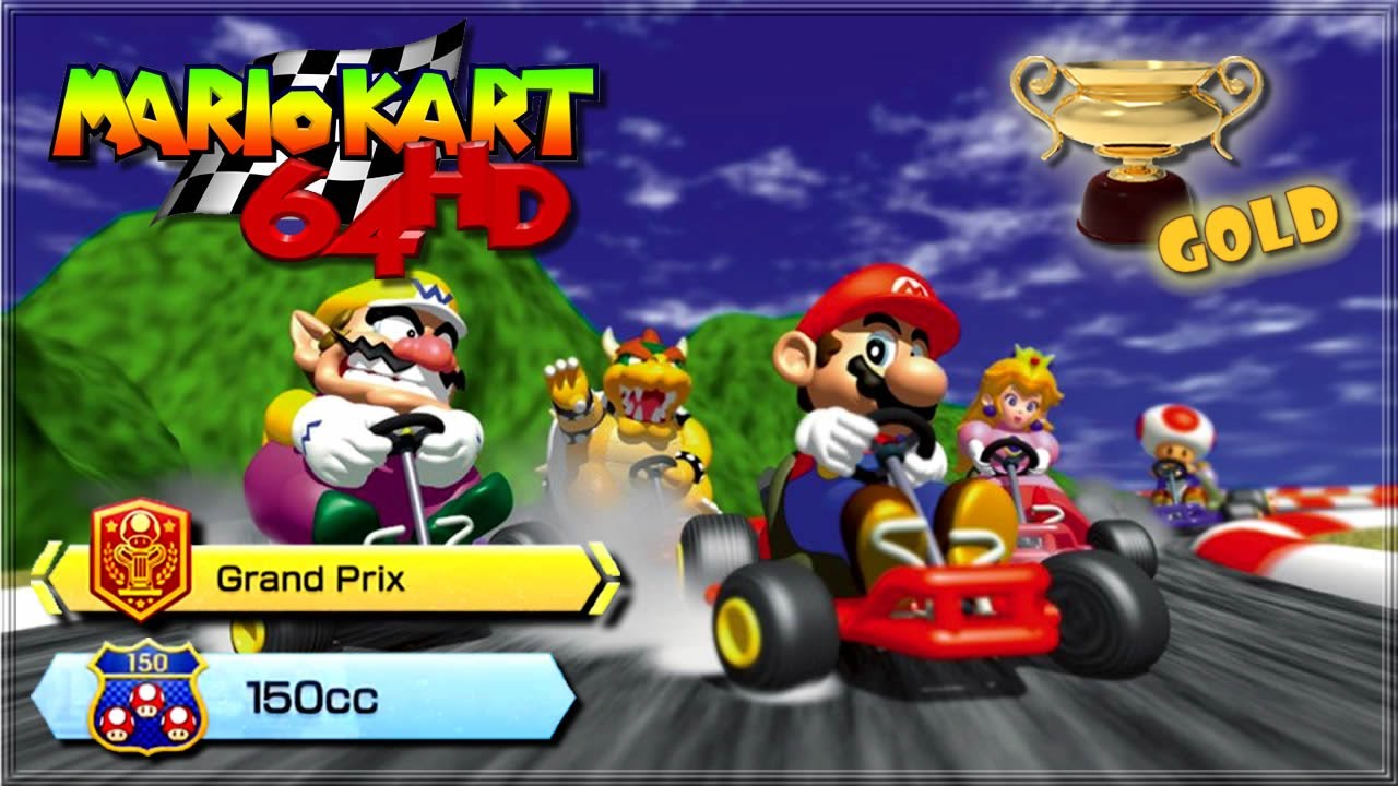 Mario Kart 64 HD [N64] - All Cups / 150cc / Gold Trophy