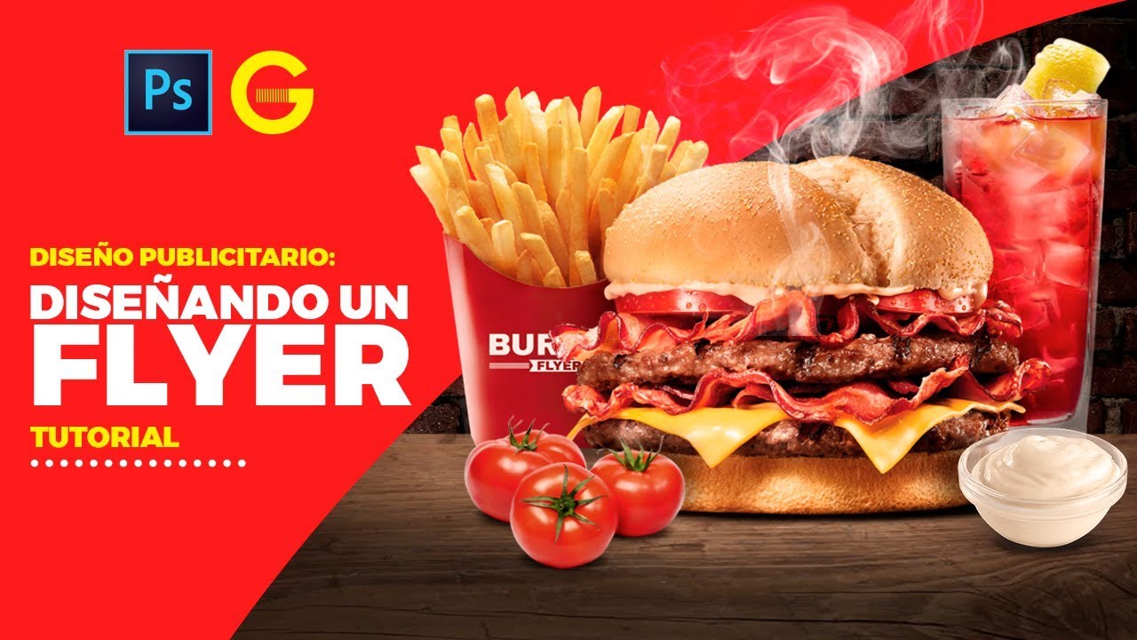 Photoshop Tutorial | Creando un Flyer de Comida #1: Hamburguesa  | Creating a Food Flyer