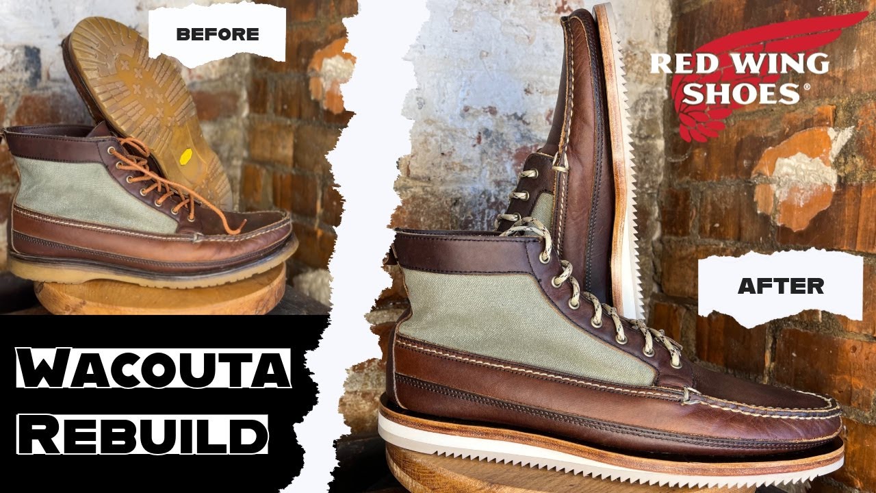 Red Wing Wacouta moc toes, full Vibram resole and leather upgrade