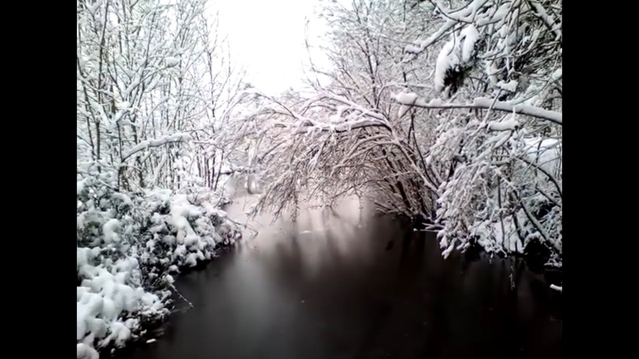 Hiking on a snowy
