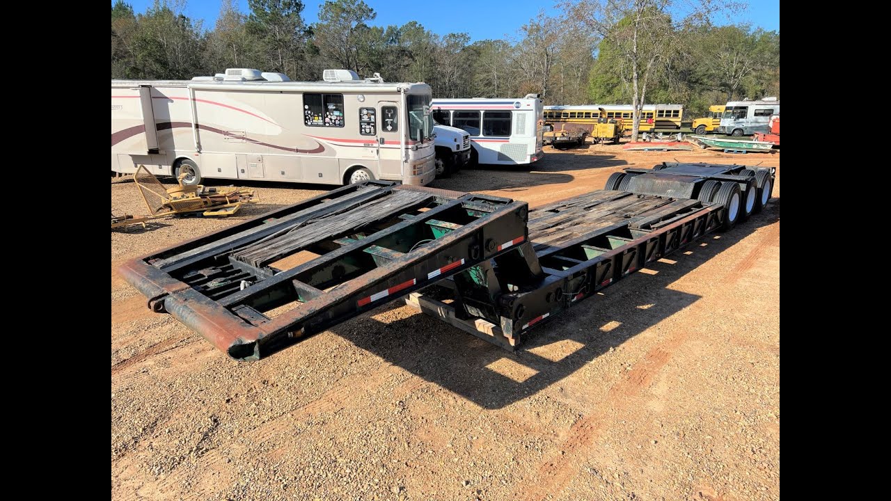 1981 Transcraft 50 Ton Tri Axle Folding Neck Lowboy Trailer VN3156 Lot#367