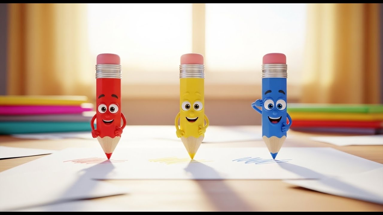 Three Little Toy Pencils Scribble Scribble Scribble | Creative Art & Counting Song