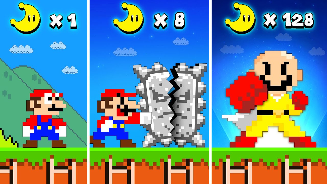 Super Mario Bros. But Every Moon Makes Mario Become ONE PUNCH MAN