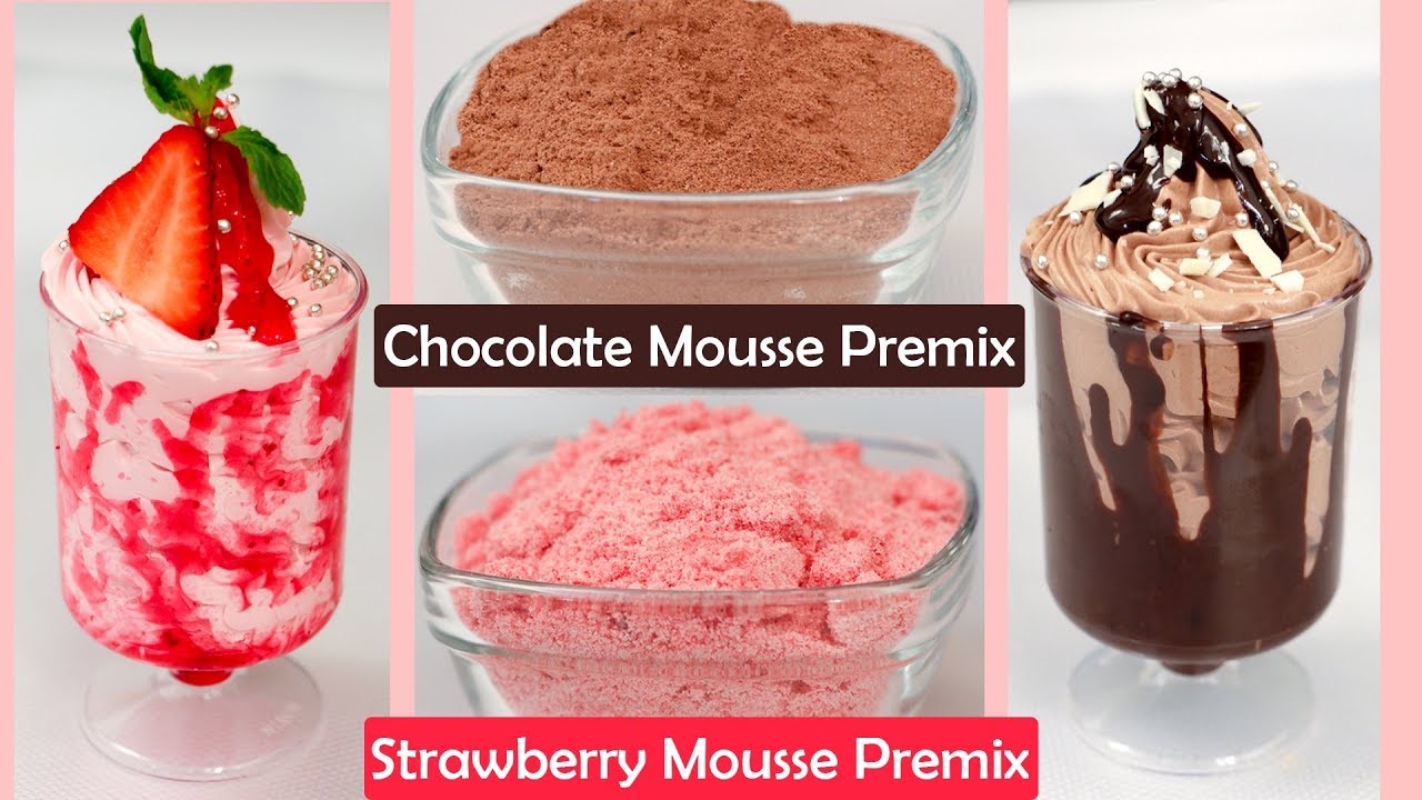 Chocolate Strawberry Mousse  Recipe Quick Easy Best Eggless Dessert Premix  चॉकलेट स्ट्रॉबेरी मूस