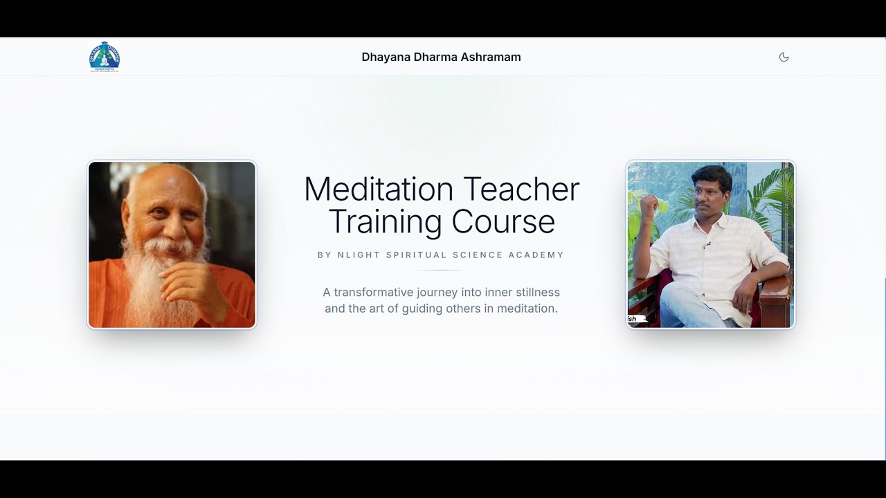 Meditation Teacher Training Course (MTTC) Web Portal Demo | DDA