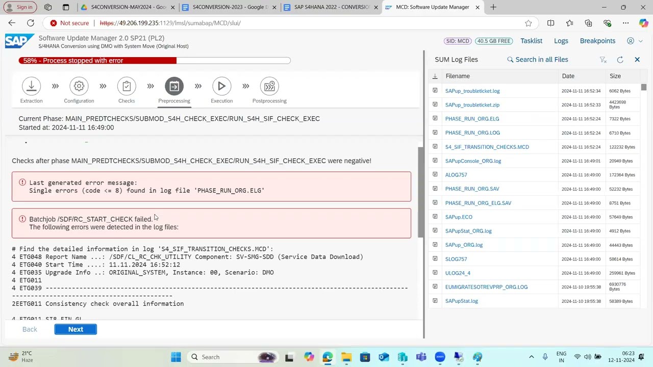 CLASS 34 : S4CONVERSION - Fixing /SDF/RC_START_CHECK Issues in Source