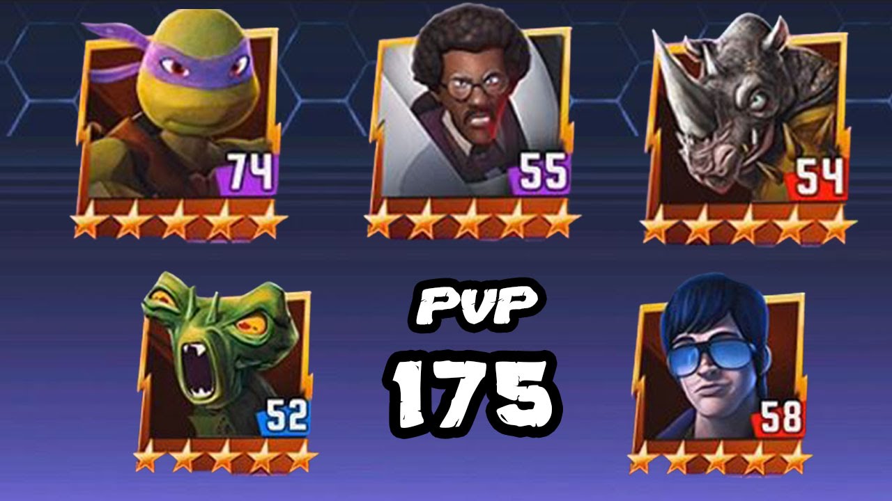 TMNT Legends PVP 175 (Donatello Legend, Baxter Stockman, Rocksteady, Snakeweed, Hun)