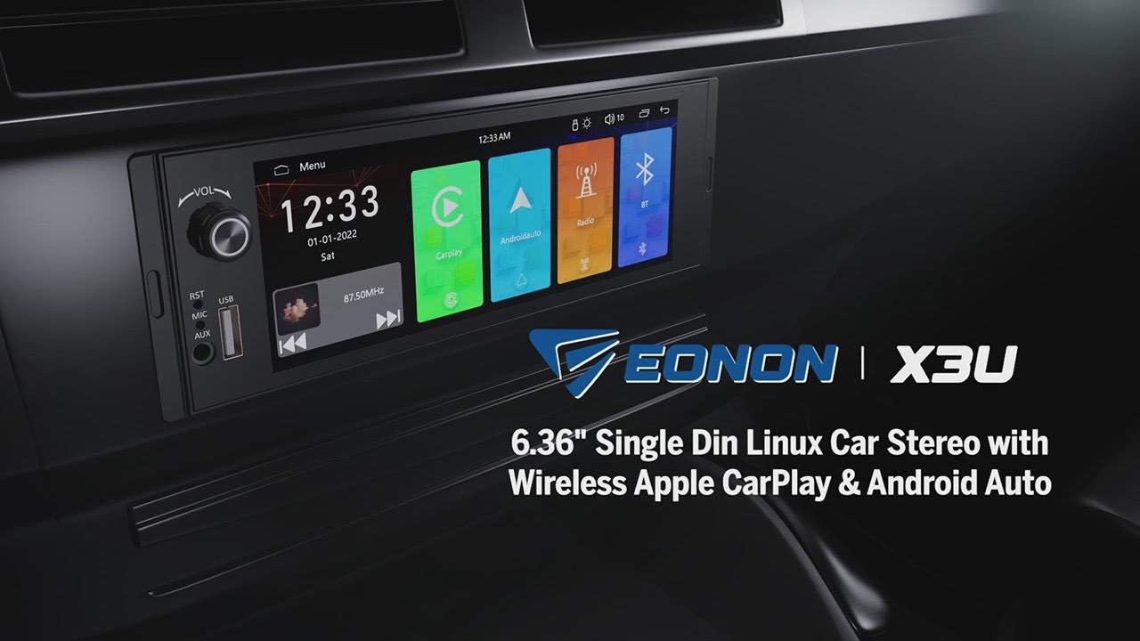 EONON X3U | Лучшая однодиновая автомагнитола с экраном 6,36 дюйма 2025 года | Apple CarPlay и And...