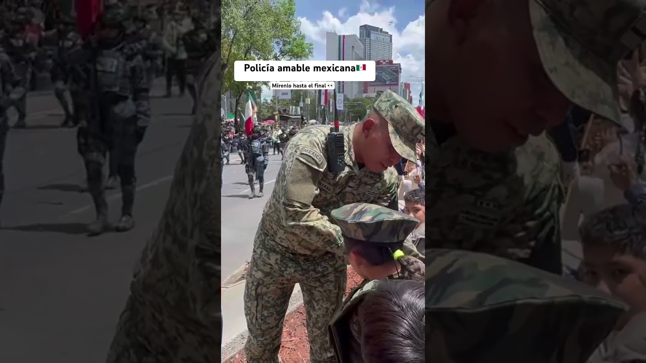 Policía mexicana amable en el desfile de la Independencia de México 2025🇲🇽 