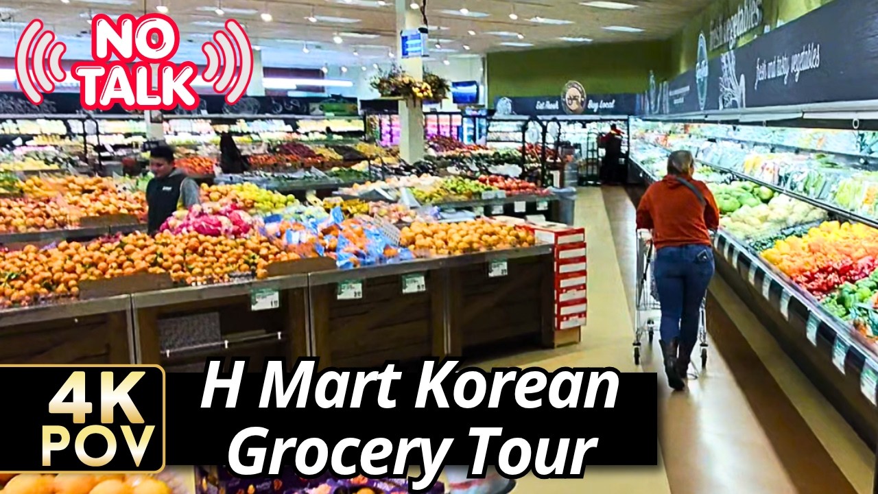 H Mart — Korean Supermarket Stroll (19 min)  [In-Store Music] | Ambient • No Commentary