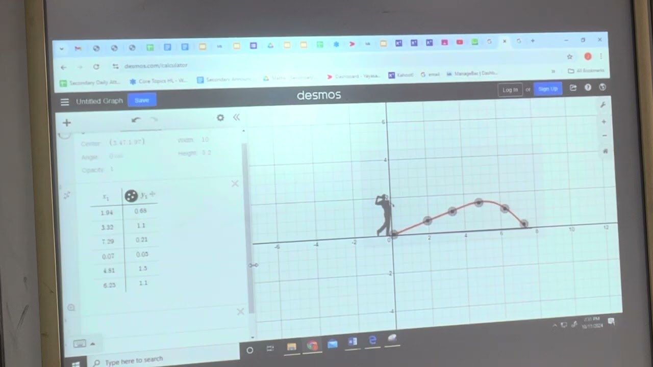 How to use Desmos in your Math IA - Quadratic Function