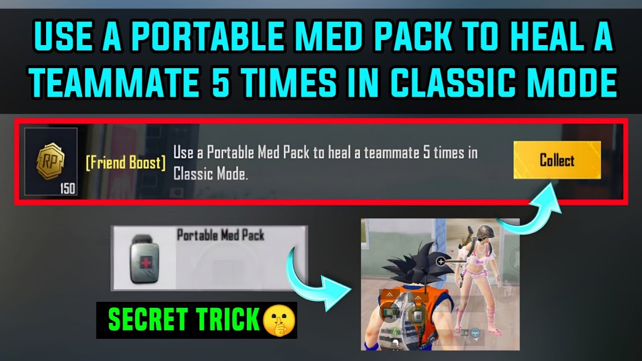 Use A Portable Med Pack To Heal A Teammate 5 Times In Classic Mode / Bgmi Portable Pack Use Location
