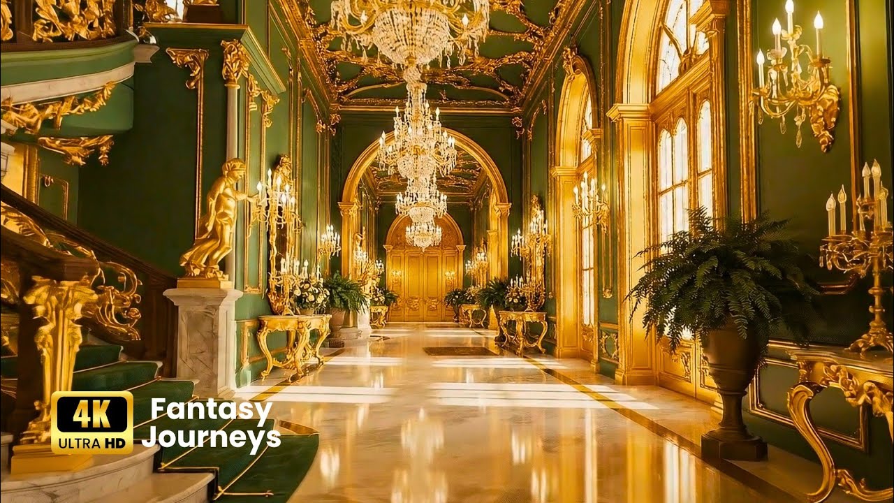 Enter The Emerald Palace | A 4K Tour Through Gold, Grandeur & Living Art | 4K Fantasy Journeys
