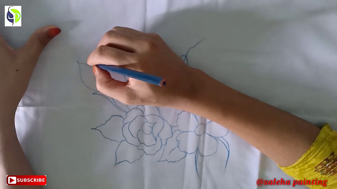 How to draw pillow and bed sheet design.