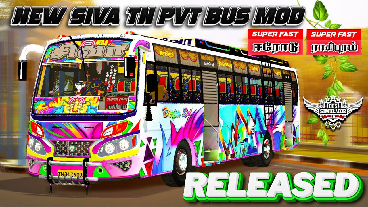 Модифицированная раскраска автобуса SIVA Tn Pvt | Выпущено | Скачать | Bussid #rsgamingupdates #b...