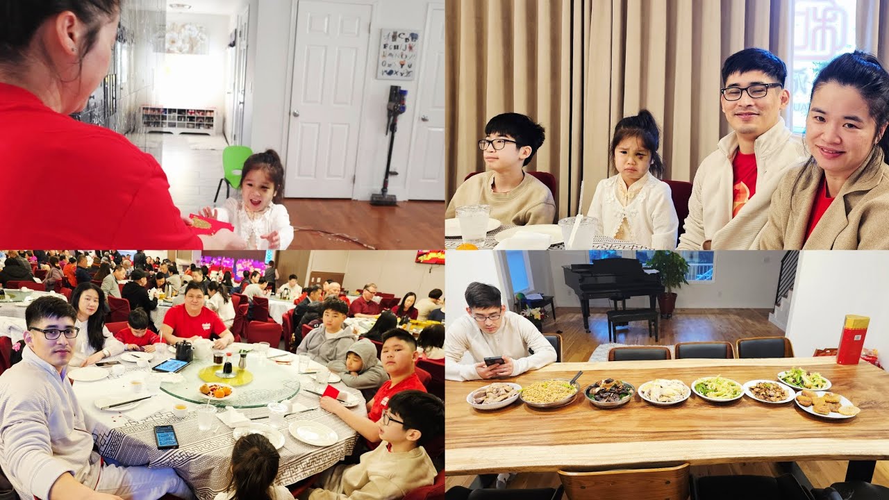 Mom of 3 | New Year day: pass out red envelopes, dim sum in the morning, dinner at my sister's house