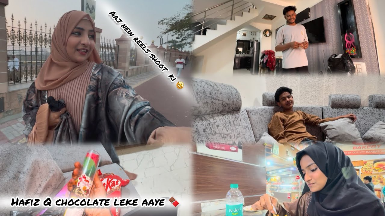 Hafiz Q chocolate leke aaye 🤩🍫|| Mohamad bhai Ke Sath video shoot karne gaye || late night, Khana￼￼￼