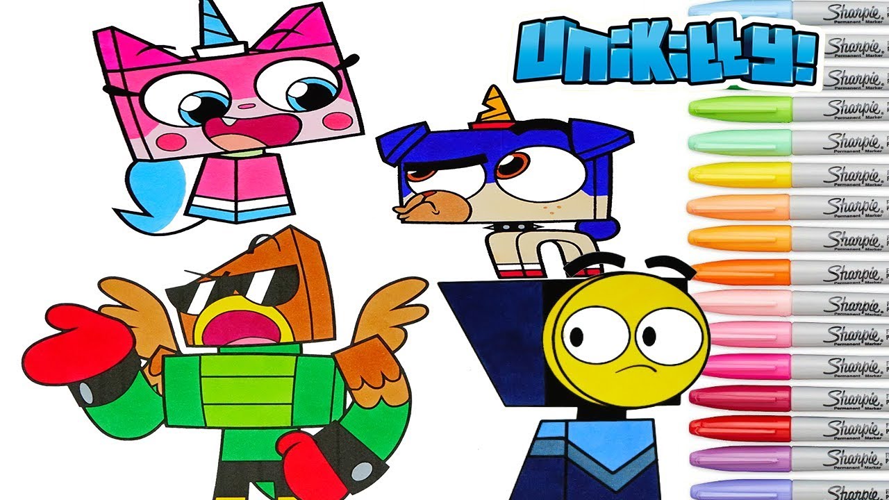 Unikitty Coloring Book Pages Puppycorn Hawkodile Master Frown Rainbow Splash Cartoon Network