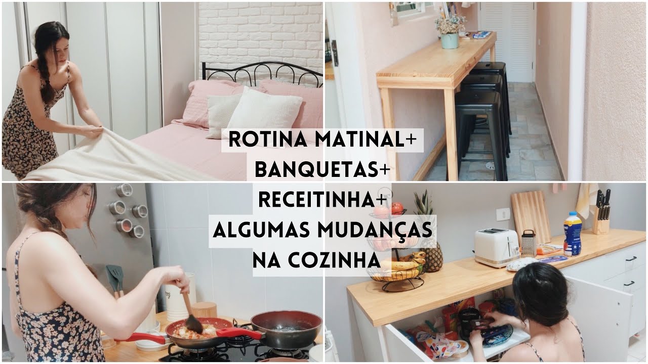 ROTINA MATINAL + AS BANQUETAS DO QUINTAL CHEGARAM + ENSINANDO RECEITINHA