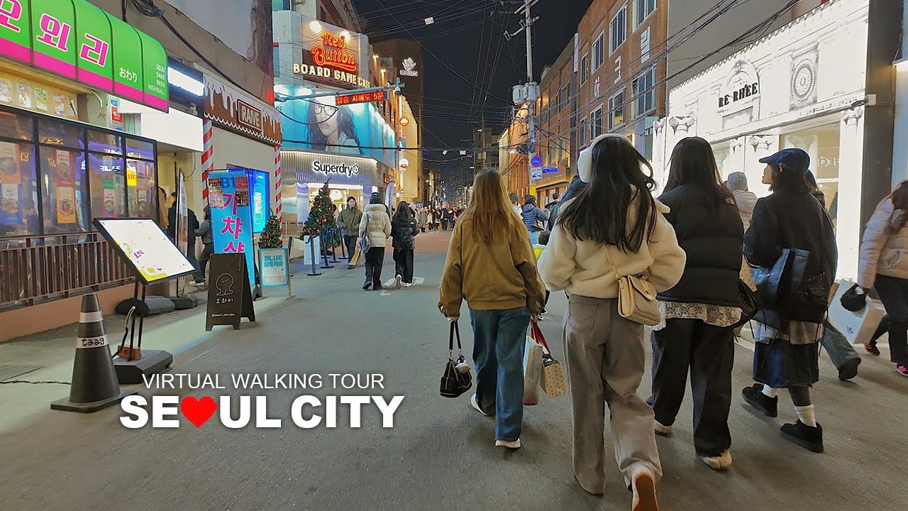 Seoul Evening Walk, Seongsu-dong, Yeonmujang Cafe Street, South Korea, Travel, 4K