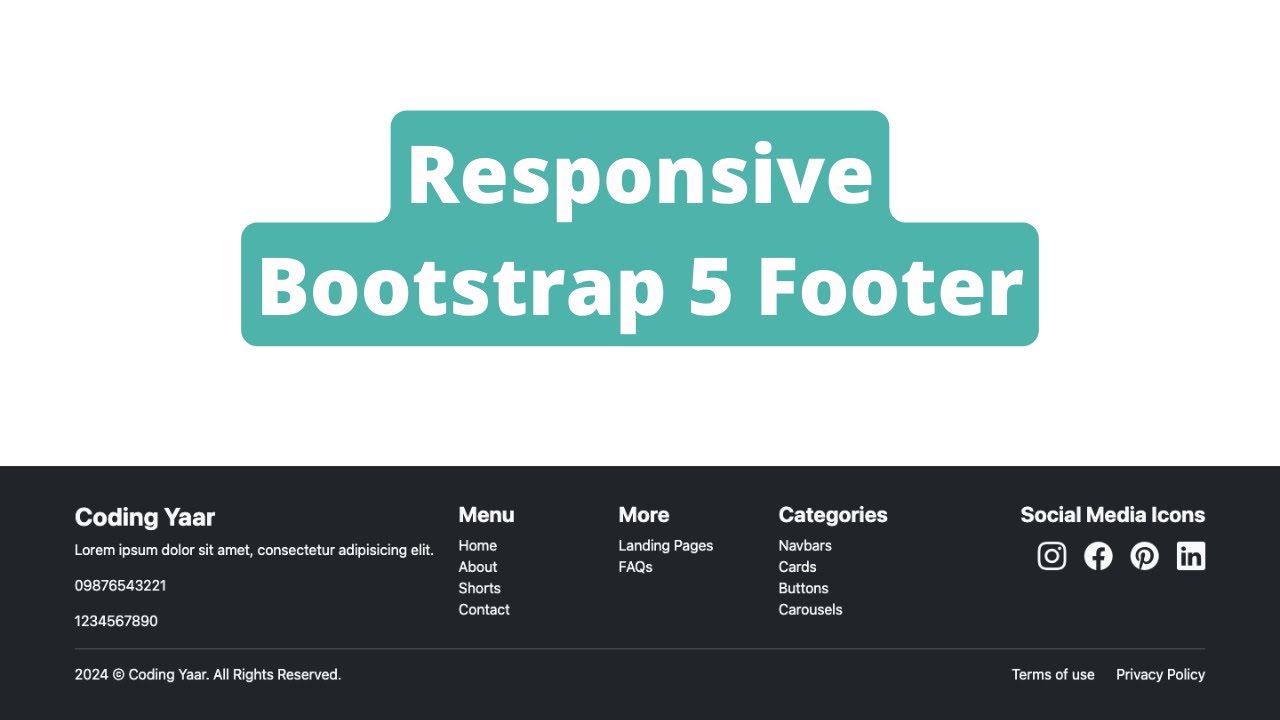 Шаблон нижнего колонтитула Bootstrap 5
