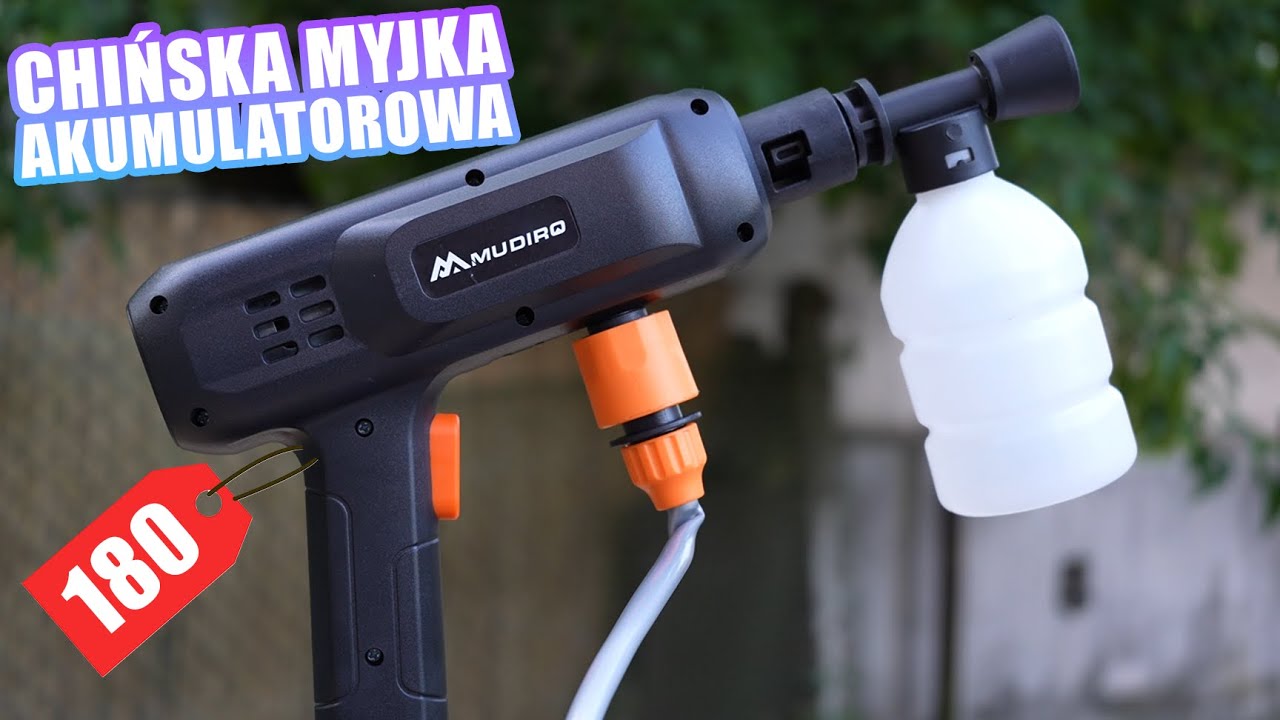 Chińska myjka akumulatorowa MUDIRO z dwoma dużymi akumulatorami? z ŁowcyChin.pl - Testujemy!