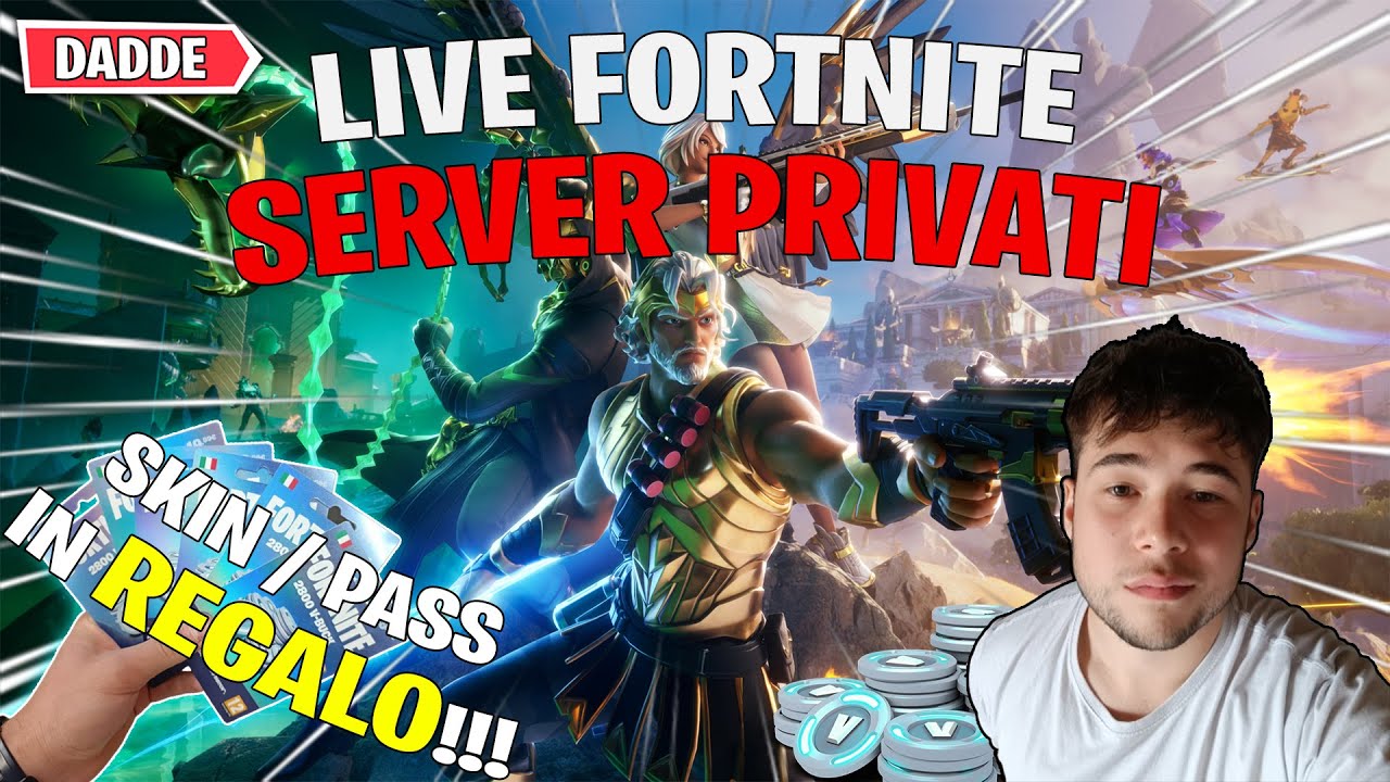 🔴LIVE SERVER PRIVATI - REGALO SKIN/PASS  A 2 WIN NON DI FILA!💥💎LIVE FORTNITE ITA