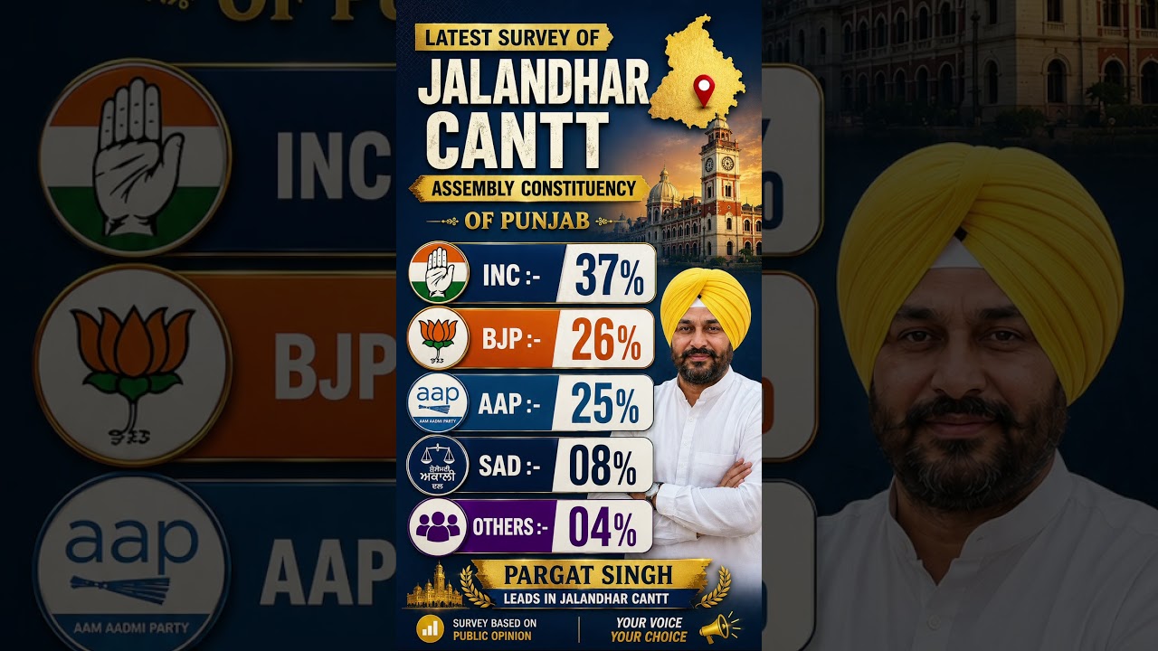 Jalandhar Cantt Survey 2025 &ndash; Latest Punjab Assembly Constituency Opinion Poll