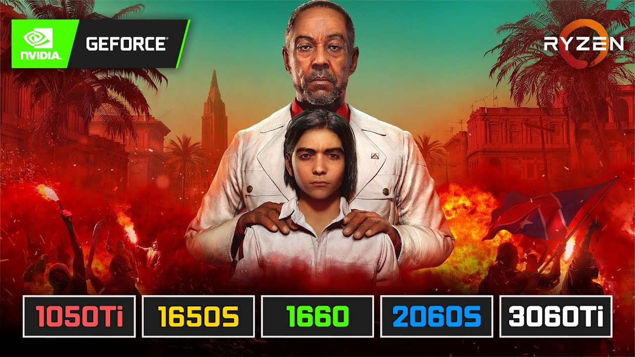 Far Cry 6 | GTX 1050 Ti | GTX 1650 SUPER | GTX 1660 | RTX 2060 SUPER | RTX 3060 Ti | Ryzen 5 3600
