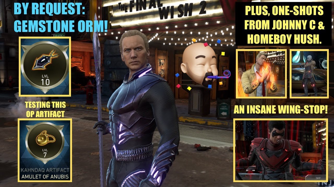 Gemstone Orm: INSANE, Amulet of Anubis: OP, Johnny C, Nightwing & Homeboy Hush! Injustice 2 Mobile