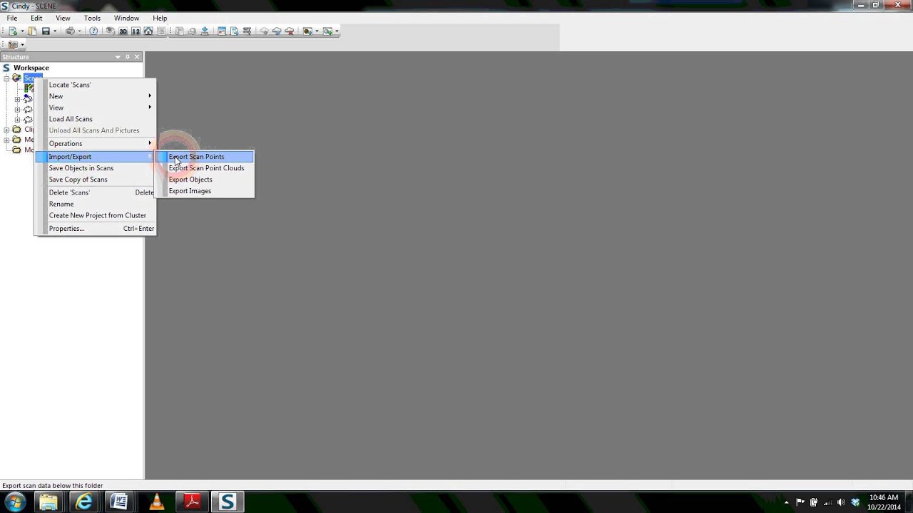 FARO SCENE 5.3 Exporting Scan Points
