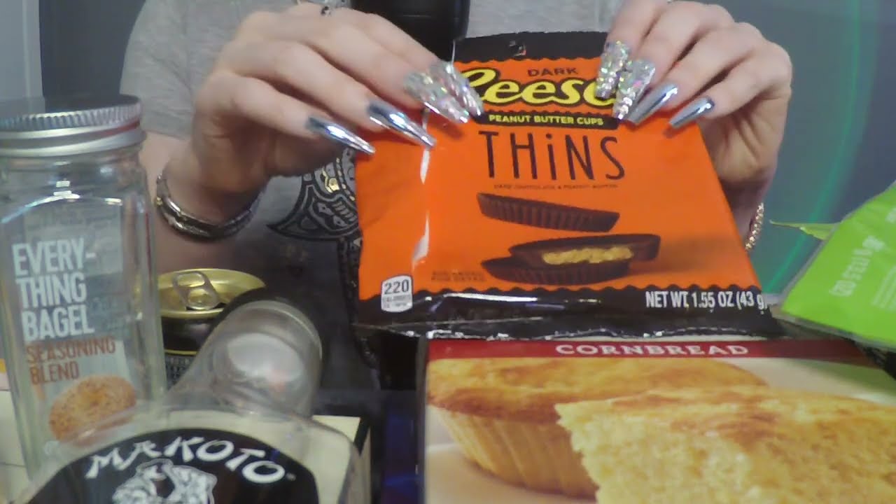 ASMR Gum Chewing Going Through Empties | Whispered Ramble, Long Nails, Tapping