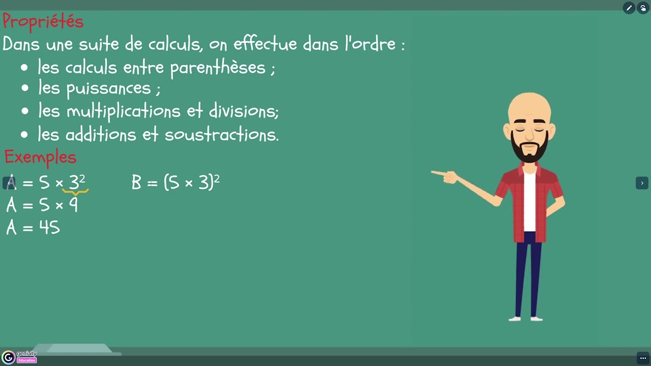 Chapitre 9   Puissances   3  Priorités opératoires