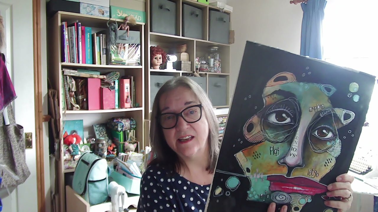 Mixed Media Random Doodly Face