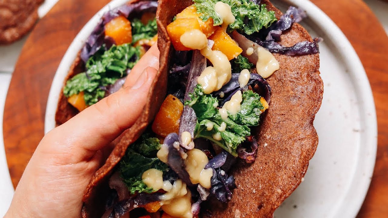 Savory Teff Crepes with Miso Squash Filling | Minimalist Baker Recipes
