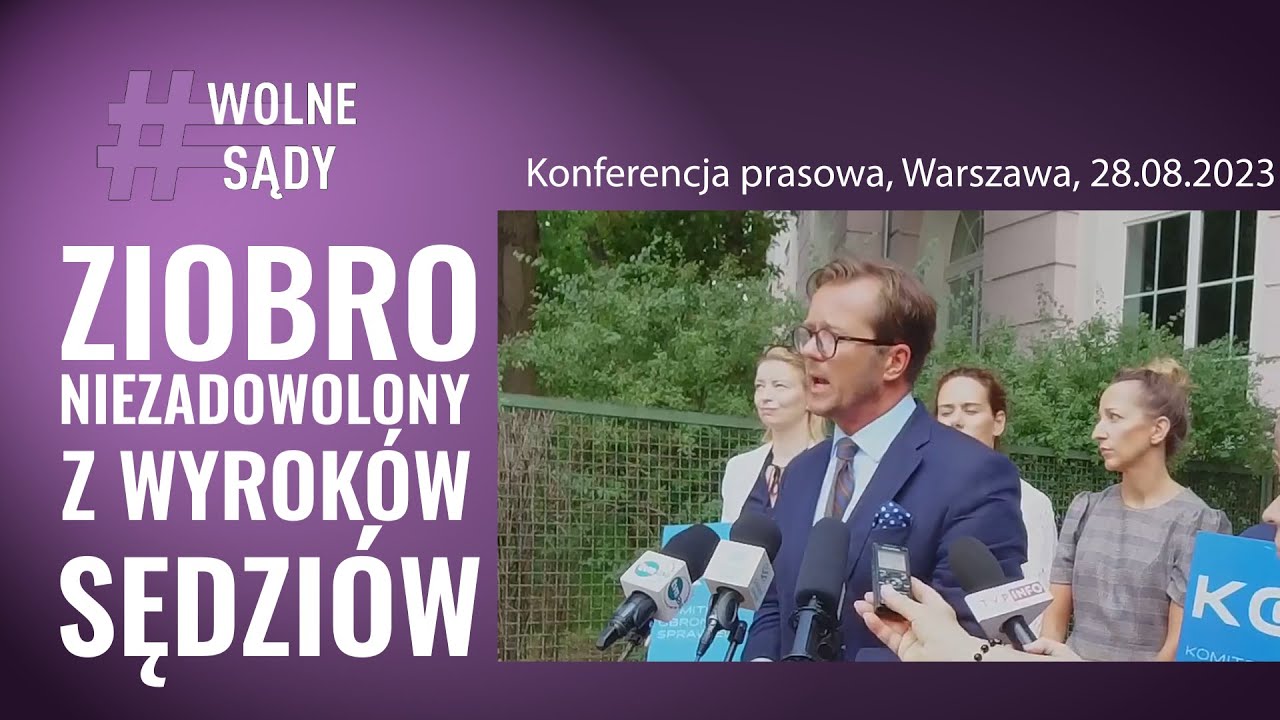 Ziobro niezadowolony z wyroków sędziów - Konferencja prasowa Wolne Sądy, 28.08.2023