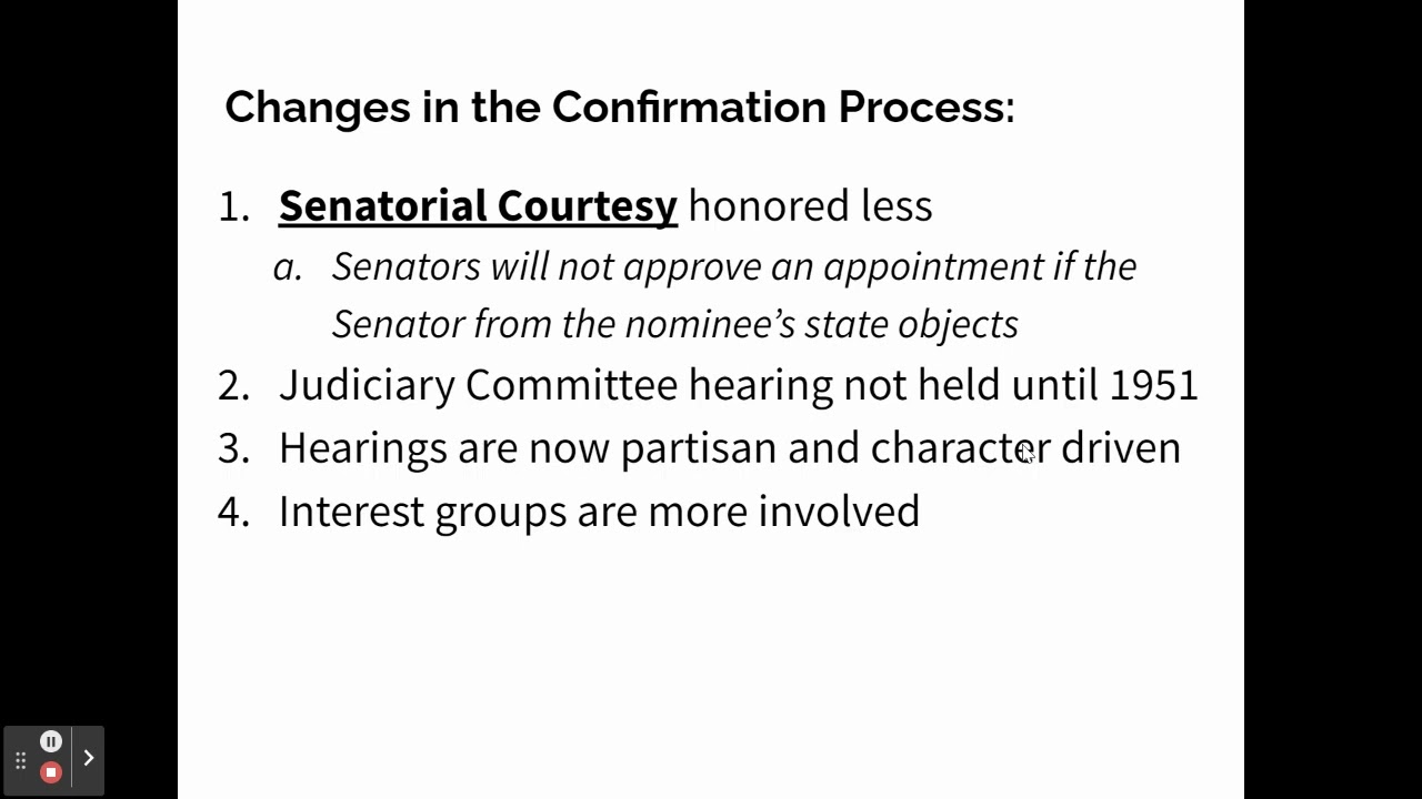 AP Gov: Changes in the Senate Confirmation Process
