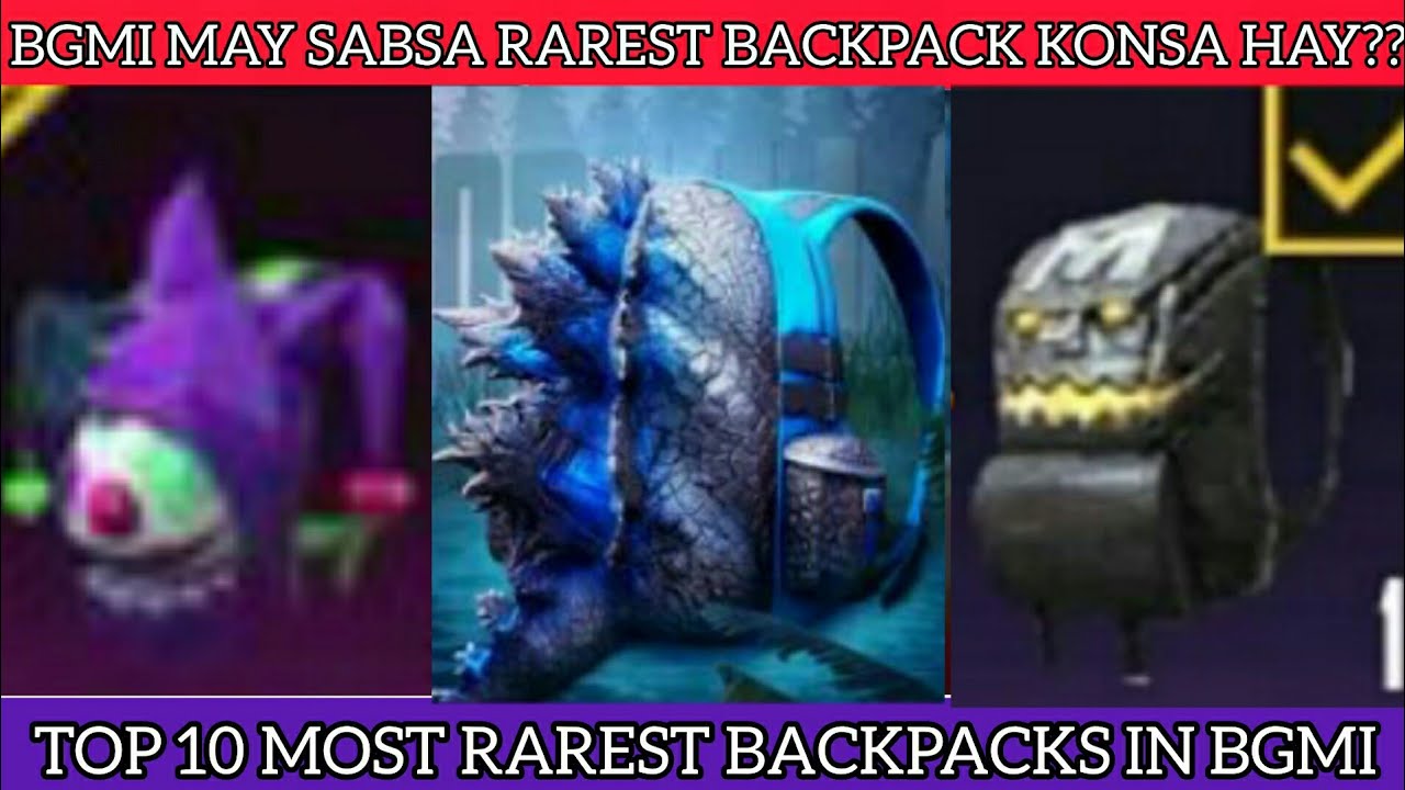 TOP 10 MOST RAREST BACKPACK SKINS IN PUBG AND BGMI || PUBG MAY MOST RAREST BACKPACK KI SKIN KONSI HA