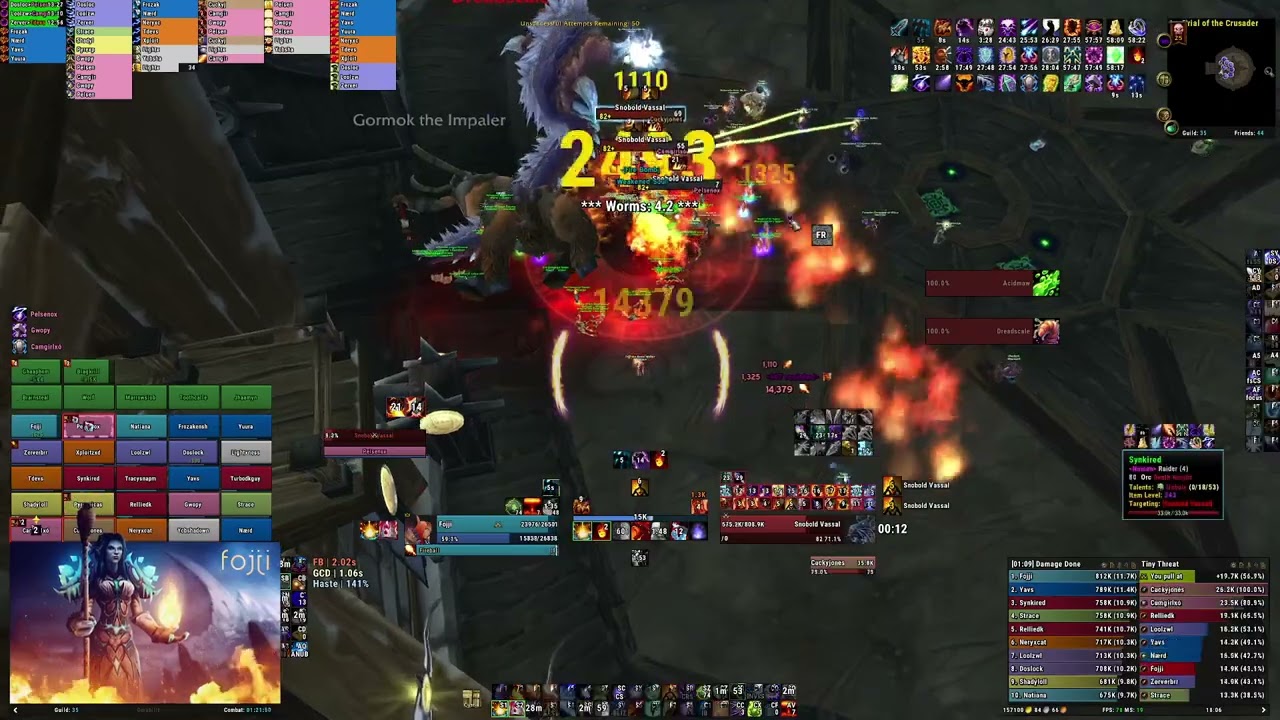 Northrend Beasts #1 World Fire Mage DPS | Fojji WotLK Classic