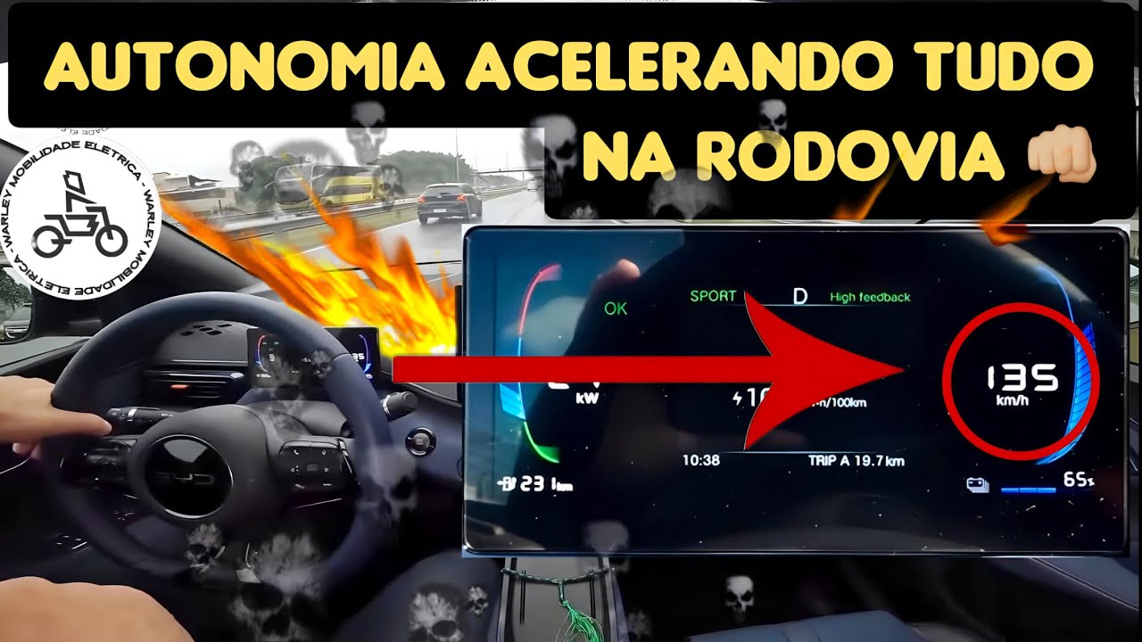 DOLPHIN MINI - AUTONOMIA ACELERANDO TUDO NA RODOVIA🔥#byd #dolphinmini #autonomia #rodovia #dolphin